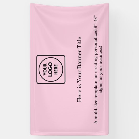 Blush Pink Logo | Professionele zakelijke branding Spandoek (Verticaal)