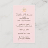 Blush Pink Logo QR Code Photo Lashes and Brows Visitekaartje (Achterkant)