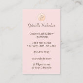 Blush Pink Logo QR Code Photo Lashes and Brows Visitekaartje (Achterkant)