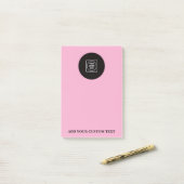 Blush Pink Logo Text Business Sticky Notepad Post-it® Notes (Op bureau)