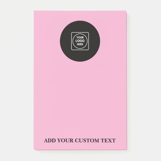 Blush Pink Logo Text Business Sticky Notepad Post-it® Notes (Voorkant)