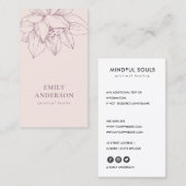 BLUSH PINK LOTUS SIMPLE REIKI SPIRITUELE HEALER VISITEKAARTJE (Voorkant / Achterkant)