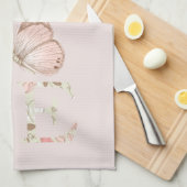 Blush Pink Love Butterfly Floral Theedoek (Quarter Fold)