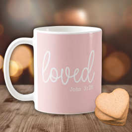 Blush Pink Love Faith Quote minimalistisch Koffiemok