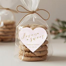 Blush Pink Love is Sweet Wedding Favor Hart Sticker