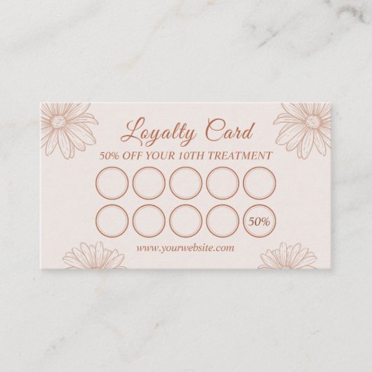 Blush Pink Loyalty Card for Salon & Beauty Artists (Voorkant)