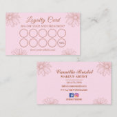 Blush Pink Loyalty Card for Salon & Beauty Artists (Voorkant / Achterkant)