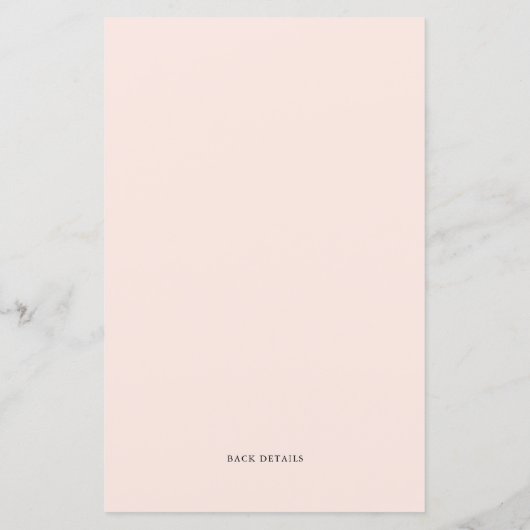 Blush Pink Magnolia en Hydrangea Baptism Invite (Achterkant)