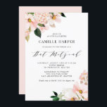 Blush Pink Magnolia en Hydrangea Bat Mitzvah Kaart<br><div class="desc">Nodig familie en vrienden uit met deze aanpasbare florale bat mitzvah uitnodiging. Het heeft blush roze magnolia's en hortensia's met faux roos gouden folie accenten. Personaliseer door namen,  datum,  tijd,  locatie en andere evenementdetails toe te voegen. Deze bloemenuitnodiging is perfect voor de lente en tuin vleermuis mitswa's.</div>