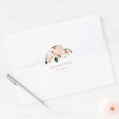 Blush Pink Magnolia en Hydrangea Dank u Ronde Sticker (Envelop)