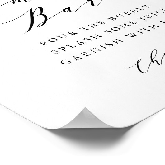 Blush Pink Magnolia en Hydrangea Momosa Bar Poster (Hoek)