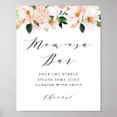 Blush Pink Magnolia en Hydrangea Momosa Bar Poster (Voorkant)
