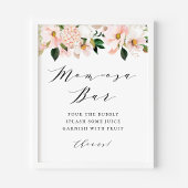 Blush Pink Magnolia en Hydrangea Momosa Bar Poster