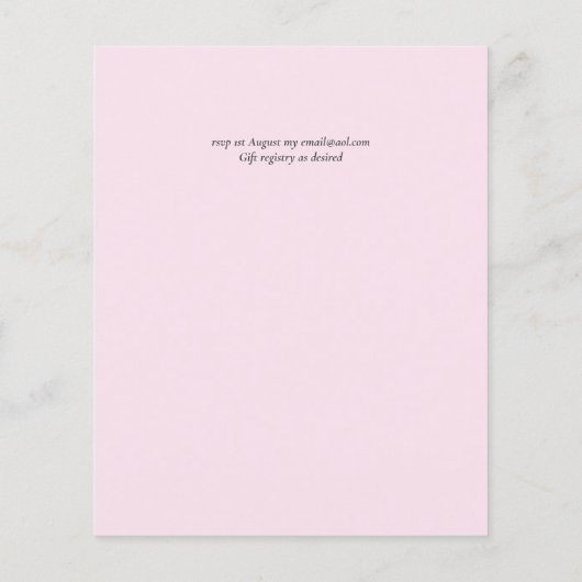 Blush Pink Magnolia Wedding Flyer (Achterkant)