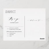 Blush Pink Magnolias and Hydrangeas Spring Wedding Folie Uitnodiging Briefkaart (Achterkant)