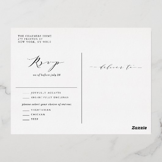 Blush Pink Magnolias and Hydrangeas Spring Wedding Folie Uitnodiging Briefkaart (Achterkant)