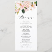 Blush Pink Magnolias and Hydrangeas Wedding Menu (Voorkant)