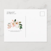 Blush Pink Magnolias and Hydrangeas Wedding Uitnodiging Briefkaart (Achterkant)