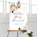 Blush Pink Magnolias Floral Baby Brunch Welkom Poster<br><div class="desc">De welkome gasten aan uw gebeurtenis met dit klantgerichte baby brunch welkome teken. Hij is voorzien van zwarte roze magnolias en hydrangeas met faux roos gold folie accents. Personaliseer door uw gebeurtenisdetails toe te voegen. Dit florale baby brunch welkomstteken is perfect voor baby showers in de lente en de herfst....</div>