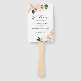 Blush Pink Magnolias & Hydrangeas Wedding Programs Handwaaier