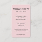Blush Pink makelaar Foto Visitekaartje (Achterkant)