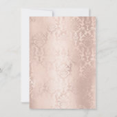 Blush Pink Makeup Glitter Eyes 16th Bridal Damask Kaart (Achterkant)