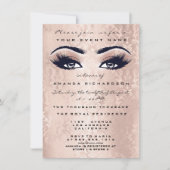 Blush Pink Makeup Glitter Eyes 16th Bridal Damask Kaart (Voorkant)