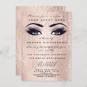 Blush Pink Makeup Glitter Eyes 16th Bridal Damask Kaart