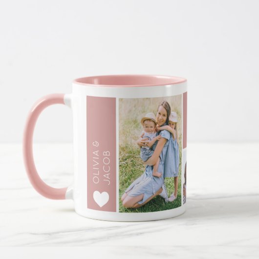 Blush Pink mam Foto Collage Mok (Links)