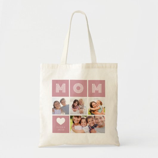 Blush Pink mam Foto Collage Tote Bag (Voorkant)