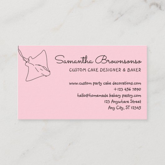 Blush Pink Manta Ray Fish Visitekaartje (Achterkant)