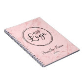 Blush Pink Marble Business Logo Meeting Notitieboek (Rechterzijde)