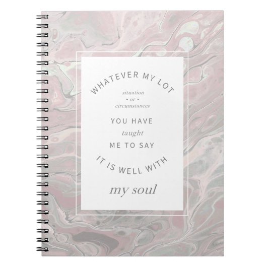 Blush Pink Marble Christelijk Hymn Art Notitieboek (Voorkant)