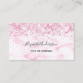 Blush pink marble confetti QR code Visitekaartje (Voorkant)