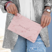 Blush Pink Marble Curly Handtekening Naam Etui