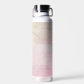 Blush Pink Marble Glitter Waterfles (Achterkant)