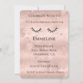 Blush Pink Marble Glitzy Black Glitter Wimpers Kaart (Voorkant)