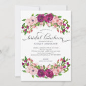 Blush Pink & Marsala Bloemen Bruids Luncheon Kaart (Voorkant)