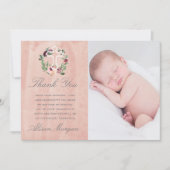 Blush Pink Marsala bloemendoop Dank je wel kaart (Voorkant)