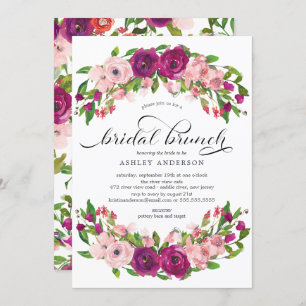 Blush Pink & Marsala Floral Vrijgezellenfeest Brun Kaart