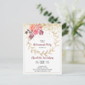 Blush Pink Marsala Gold Glitter Aankondigingskaart (Staand voorkant)