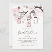 Blush Pink Mason Jars Vrijgezellenfeest Kaart (Voorkant)