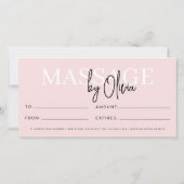 Blush Pink Massage Spa Logo Cadeaubonnen (Achterkant)