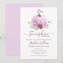 Blush Pink Mauve Dusty Little Pumpkin Baby shower