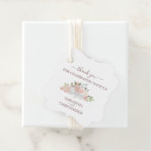 Blush Pink Mauve Floral Elegant Wedding Dank u Bedankjes Labels (In situ)