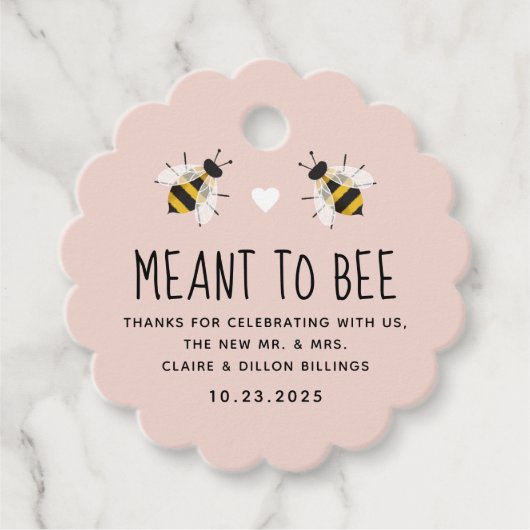Blush Pink Meant to bee Honey Wedding Label (Voorkant)