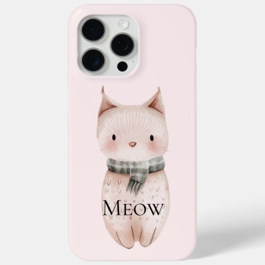 Blush Pink Meow Cat Case-Mate iPhone Case (Achterkant)