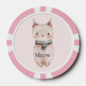 Blush Pink Meow Cat Poker Chips (Voorkant)