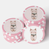 Blush Pink Meow Cat Poker Chips (Opstapeling)