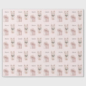 Blush Pink Meow Christmas Cat Gift Cadeaupapier (Vlak)